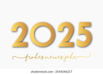 Deutsch Happy new year - best wishes 2025 with colorful number. Perfect vector for poster banner greeting and new year 2025 celebration