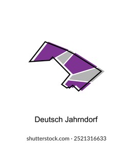 Mapa de Deutsch Jahrndorf. Bordas de para o seu infográfico. Modelo de design de ilustração vetorial