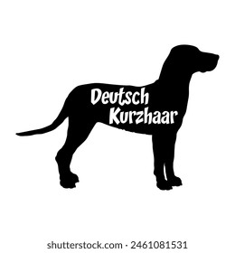 Deutsch Kurzhaar Dog silhouette dog breeds logo dog monogram vector