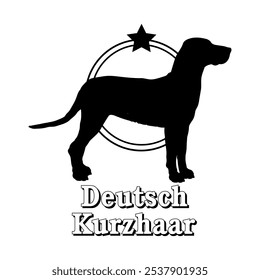 Deutsch Kurzhaar. dog silhouette,  dog, dog breeds, logo, vector, silhouette, logo design, animal, illustration, icon, sign, design, black,  symbol, pet