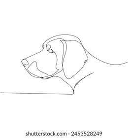 Deutsch Kurzhaar, German Shorthaired Pointer, hunting dog, pointing dog, bird dog one line art. Continuous line drawing of friend, dog, doggy, friendship, care, pet, animal, family, canine.