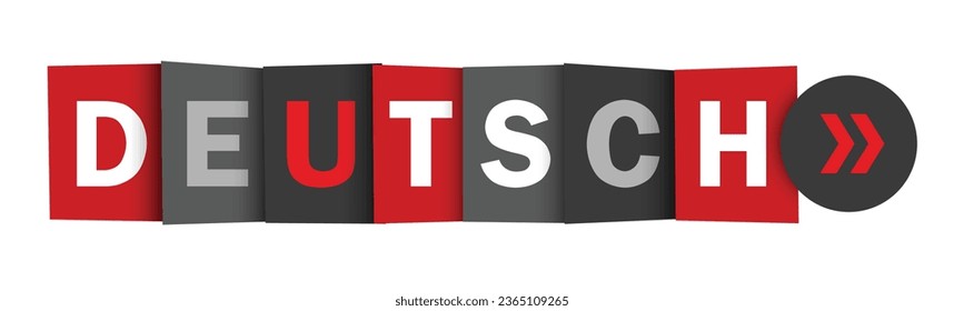 DEUTSCH red and gray vector web button