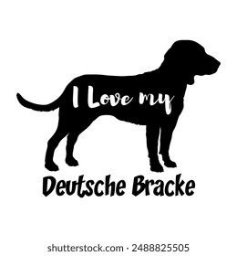 Deutsche I love my dog Dog silhouette dog breeds logo dog monogram vector