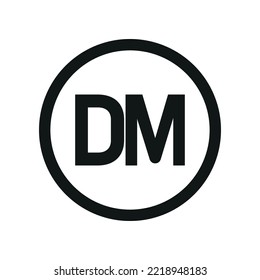 Deutsche mark currency coin sign black and white icon. Flat money currency symbol.