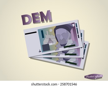 deutsche mark money paper minimal vector graphic design