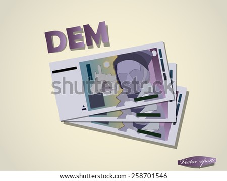deutsche mark money paper minimal vector graphic design