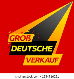 Groß Deutsche Verkauf, deutsche Großhandelsübersetzung, Vektorgrafik-Banner mit modernen Farben.