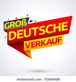 Groß Deutsche Verkauf, German big sale translation, vector modern colorful banner.