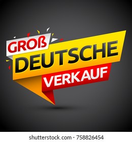 Groß Deutsche Verkauf, German big sale translation, vector modern colorful banner.