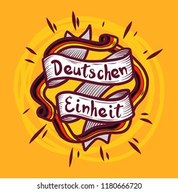 Deutschen einheit concept background. Hand drawn illustration of deutschen einheit vector concept background for web design