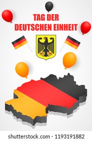 Deutschen einheit concept background. Isometric illustration of deutschen einheit vector concept background for web design
