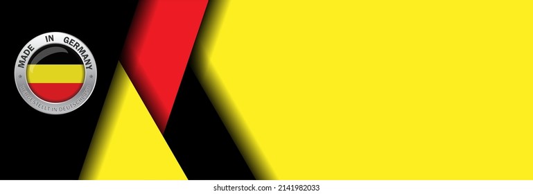 Deutschland flag background template vector illustration. Flag of Germany brochure, flyer, card, invitation or made in Deutschland concept with free space for your text and graphic design.