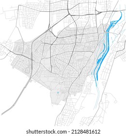 Thalkirchen-Obersendling-Forstenried-Fürstenried-Solln, München, DEUTSCHLAND, high detail vector map with city boundaries and editable paths. White outlines for main roads. Many smaller paths.