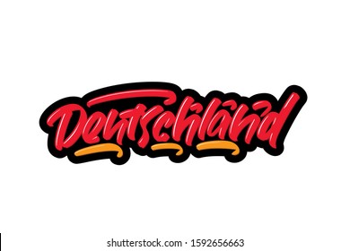 Deutschland lettering text. Vector illustration logo text for webpage, print and advertising.