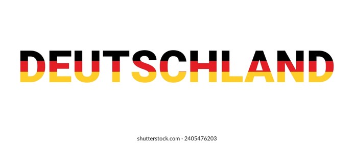 Deutschland letters in german flag colors, vector design element