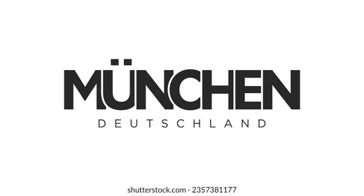 München Deutschland, modern and creative vector illustration design featuring the city of Germany for travel banners, posters, web, and postcards.