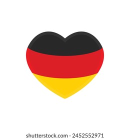 Deutschland National flag in heart shaped. German patriotism. 