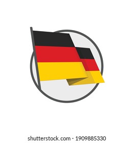 Deutschland national flag on isolated white background. Waving German Flag in flat style. 