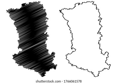 Deux-Sevres Department (France, French Republic, Nouvelle-Aquitaine region) map vector illustration, scribble sketch Deux Sevres map