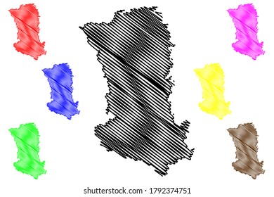 Deux-Sevres Department (France, French Republic, Nouvelle-Aquitaine region) map vector illustration, scribble sketch Deux Sevres map