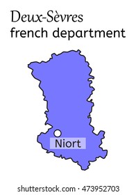 Deux-Sevres french department map