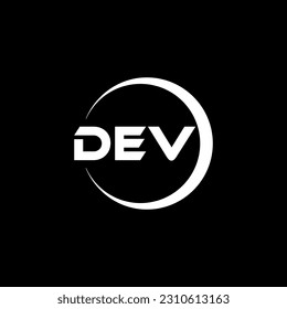 Diseño del logotipo de la letra DEV en la ilustración. Logo vector, diseños de caligrafía para logotipo, afiche, invitación, etc.