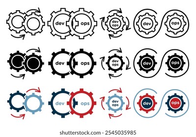 Dev Ops icon collection on white background