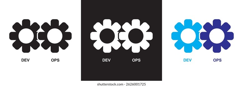 Dev ops icon.  Vector for websites, mobile interfaces, presentations, banner, visual branding etc. Vector illustration. isolated on white and black background. EPS 10