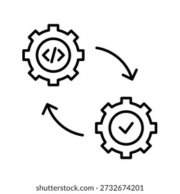 Dev Ops Outline Icon Vector Illustration