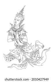 Deva laithai  holding a sword
