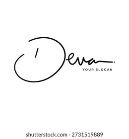 Deva Name Signatur Logo Vektordesign
