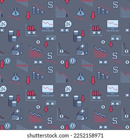 Devaluation creative pattern. Economic Problems concept seamless modern background