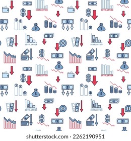 Devaluation and Financial Crisis concept modern vector seamless pattern