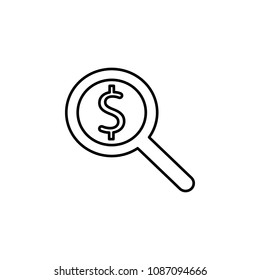Devaluation, inflation. Looking For Money line icon on white background