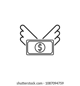Devaluation and inflation. Volatile money line icon vector