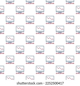 Devaluation vector Financial Crisis concept simple seamless pattern or background in outline style