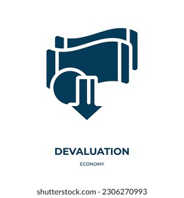 devaluation vector icon. devaluation, business, finance filled icons from flat economy concept. Isolated black glyph icon, vector illustration symbol element for web design and mobile apps