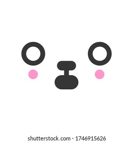 Devastated kawaii cute emotion face, emoticon vector icon. Characters and emoji cartoon design