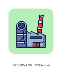 Devastation line icon. Closed factory, bankruptcy, recession. Crisis concept. Can be used for topics like unemployment, work loss, economy
