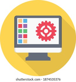 develompent vector circle shadow flat icon