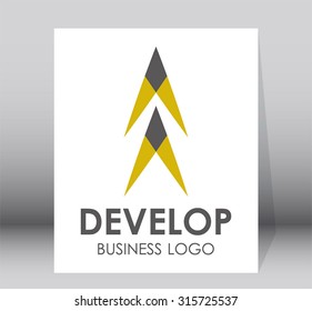 Develop arrow up business abstract vector logo design template grow office company icon corporate vision mission identity symbol concept