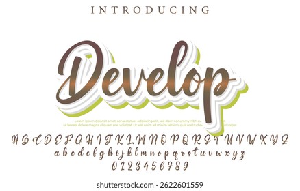 Develop Font Stylish brush painted an uppercase vector letters, alphabet, typeface