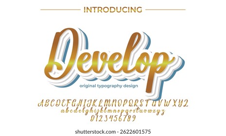 Develop Font Stylish brush painted an uppercase vector letters, alphabet, typeface