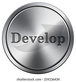 Develop icon. Internet button on white background. EPS10 Vector. 