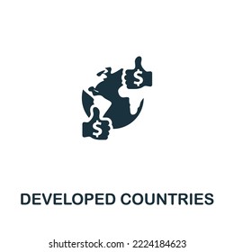 Developed Countries icon. Monochrome simple Global Business icon for templates, web design and infographics