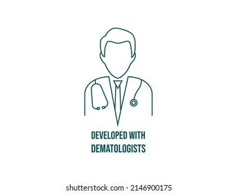 desarrollado con dermatólogos ilustración vectorial de icono 