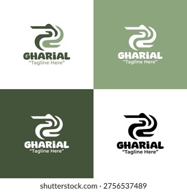 Developed for organizations using a Gharial symbol to represent river wildlife conservation and environmental identity.