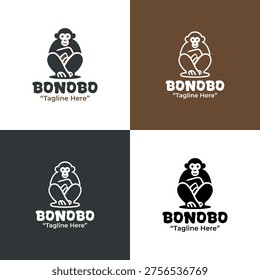 Developed for wildlife groups and conservation brands needing a recognizable Bonobo logo identity.