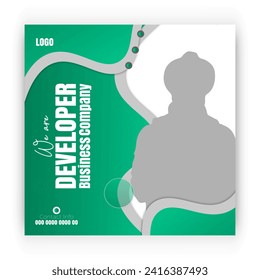 Developer business banner and Modern company social media post design template