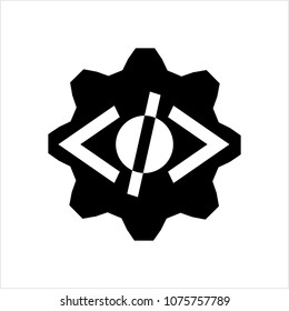 Developer Coding Tool Icon, Custom Coding Icon Vector Art Illustration